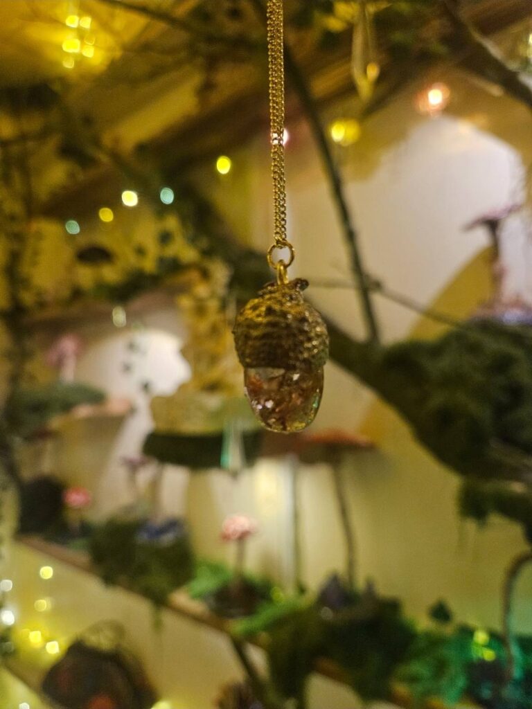 Handcrafted Acorn Grove pendant