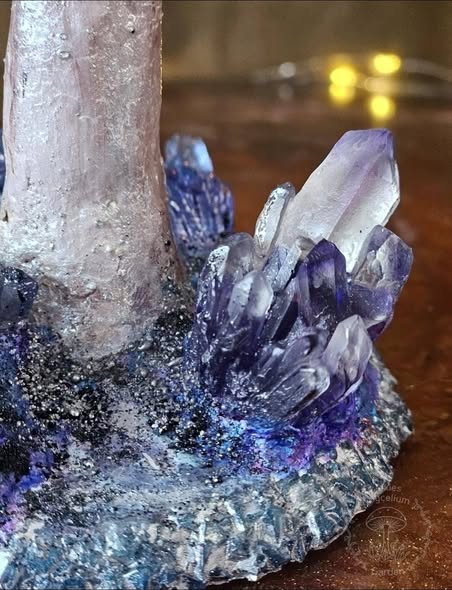 Amethyst mushroom sculpture
