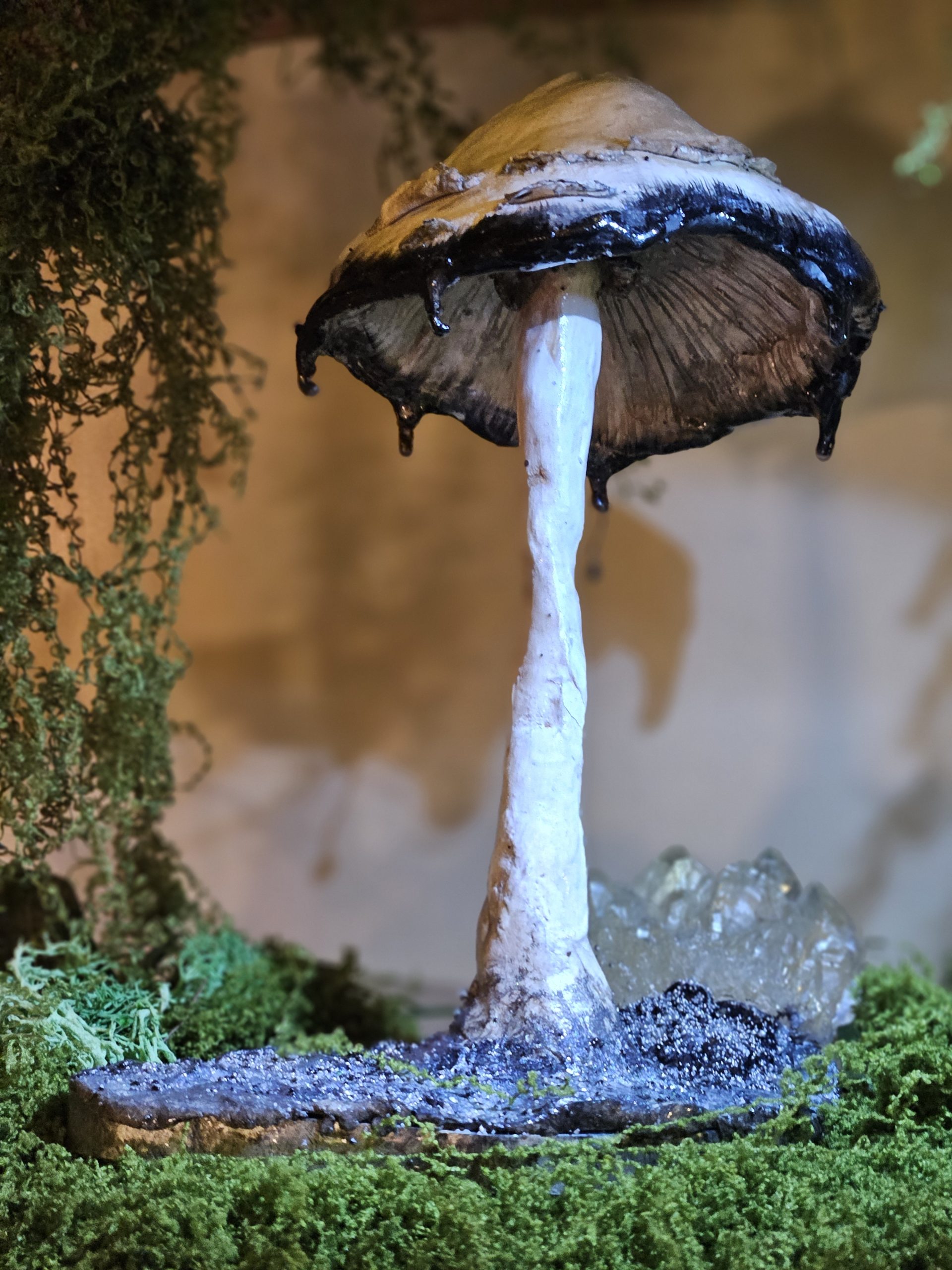 Shadowcap ~ Shaggy Ink Cap Handmade Mushroom Crystal Sculpture - Image 4